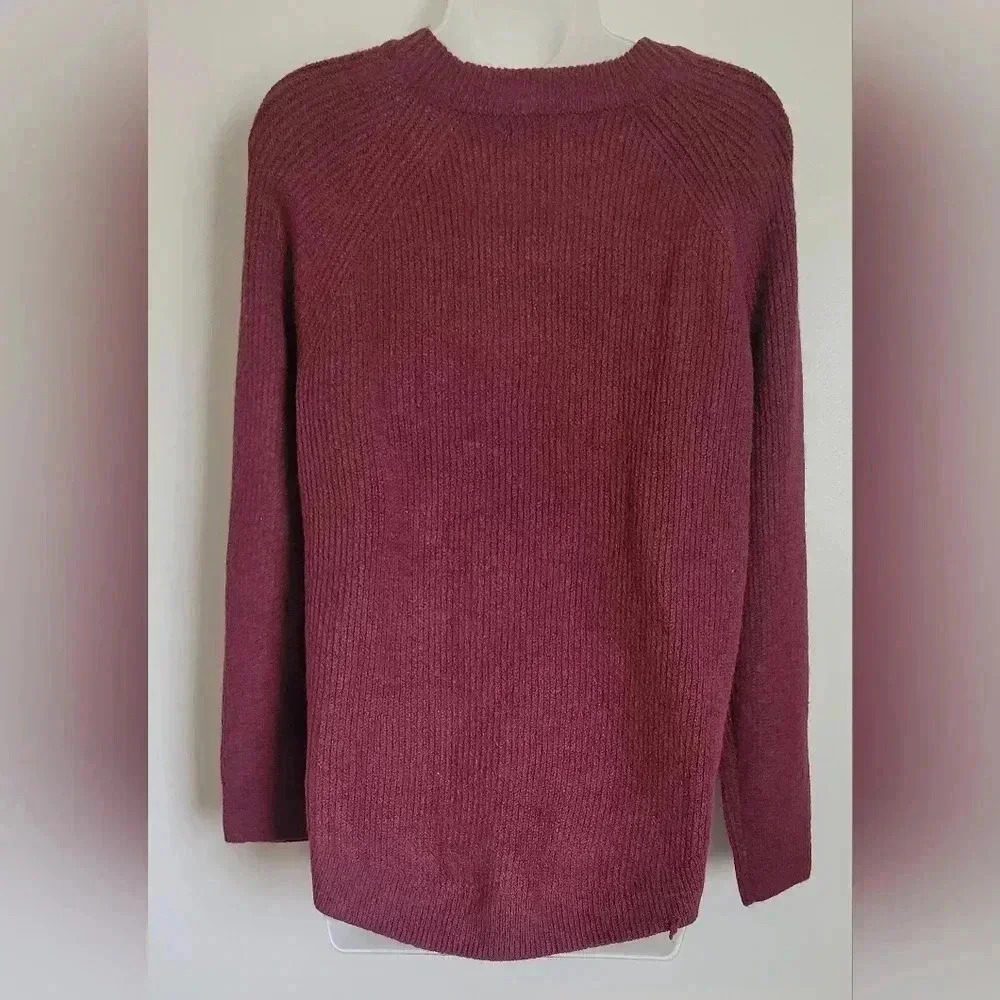 Maurices Dells Sweater, Maroon, Womens size small, stretchy, round neck - Picture 7 of 10